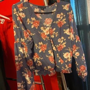 Floral American Eagle wrap top